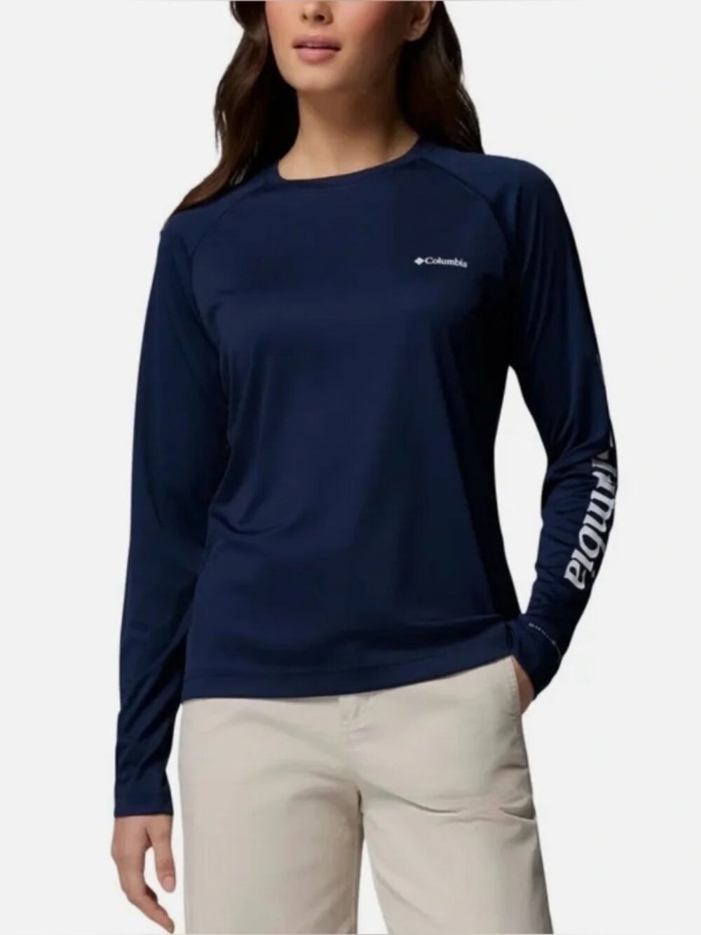 Columbia Women's Long Sleeve Sun Tee, Dark Blue